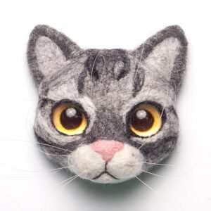 DIY Needle Felting Kit - Cute American Shorthair Cat Head