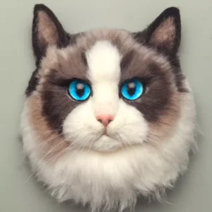 Handmade DIY Needle Felted Ragdoll Cat Kit for Beginners