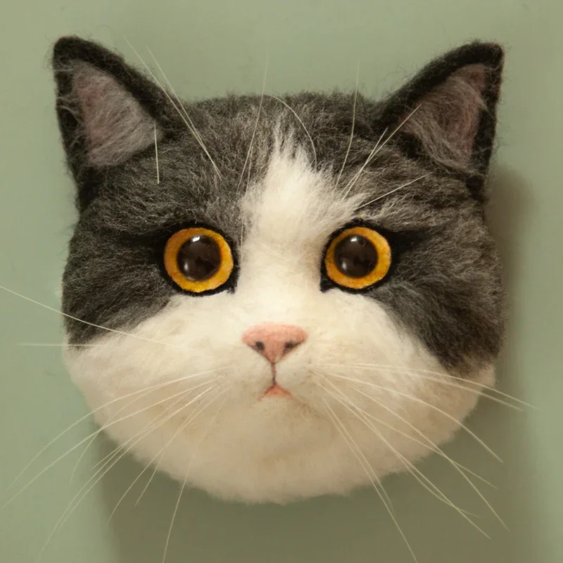 Needle Felting Kits Bicolor British Shorthair Cat DIY Craft Set
