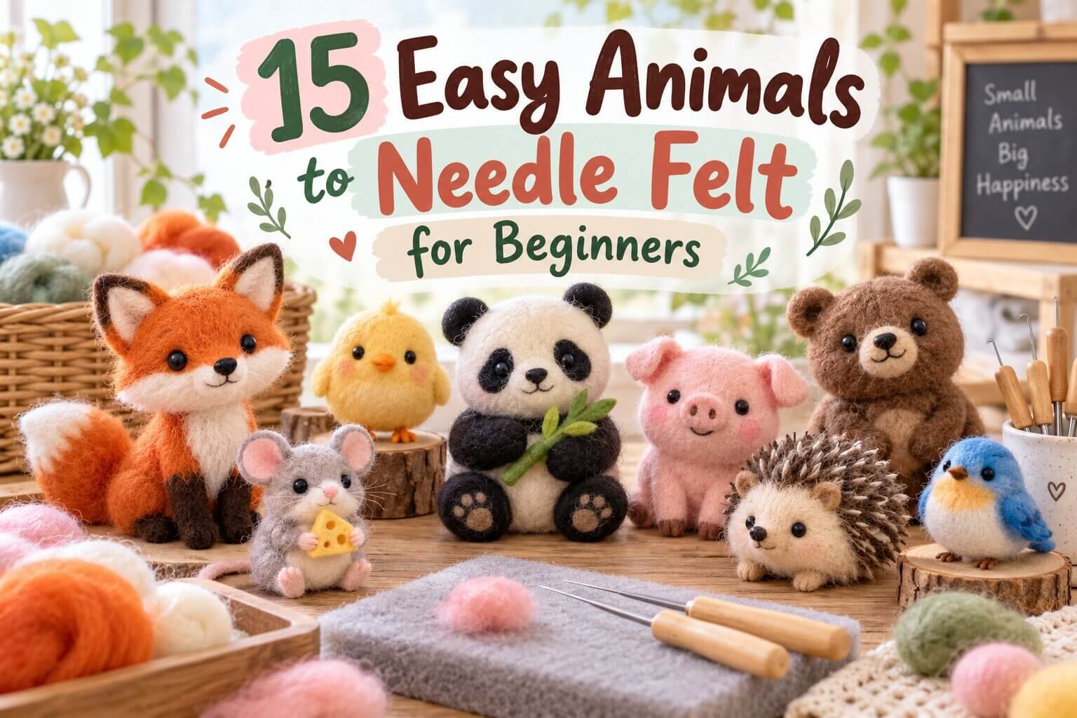 15 Easy Animals to Needle Felt for Beginners