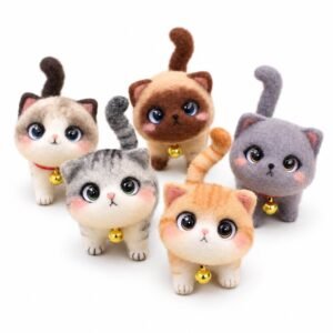 Adorable Kitten Needle Felting Kit - Beginner Wool Craft DIY Starter Set