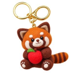 Adorable Red Panda Needle Felting Kit - Beginner Wool Craft DIY Set