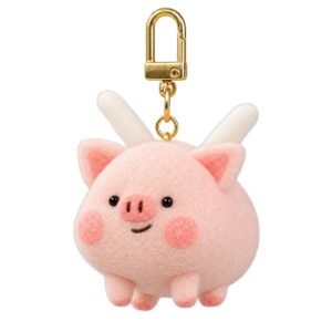DIY Flying Pig Needle Felting Kit for Beginners - Cute Pink Pig Keychain Starter Craft Set