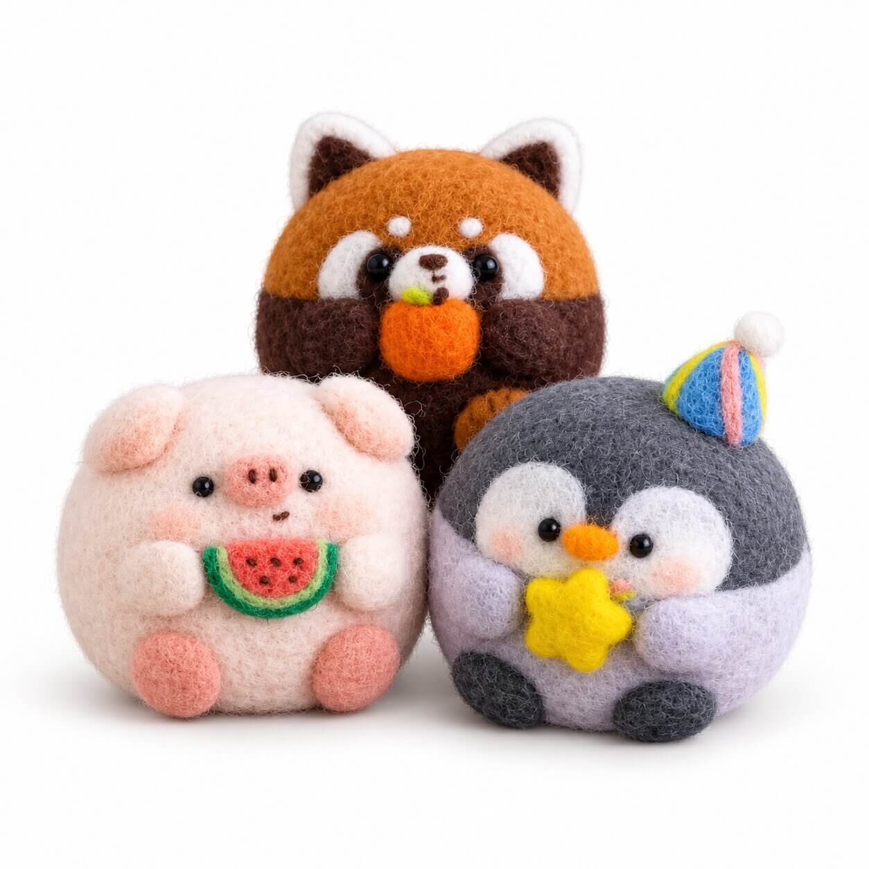 Chubby Animal Needle Felting Starter Kit 5