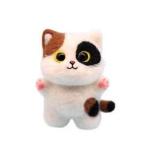 Cute Needle Felting Kit for Beginners - DIY Wool Cat Craft Set