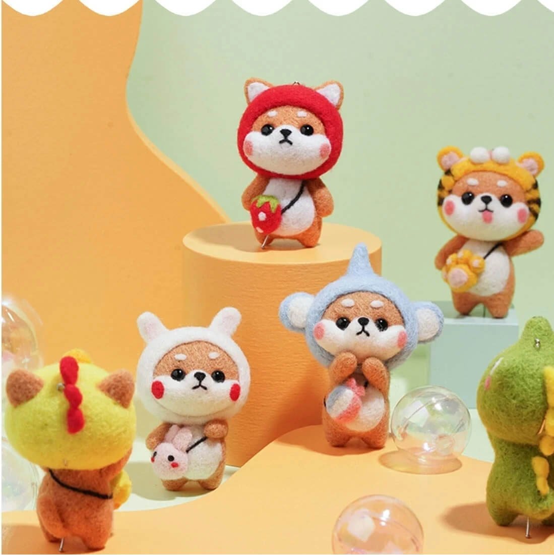Cute Shiba Inu Needle Felting Kit - DIY Handmade Wool Felting Craft Kit - Image 2