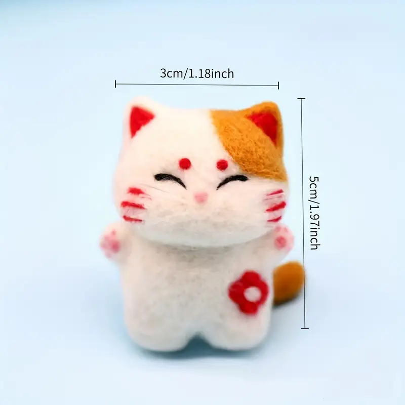 Needle Felting Kit for Beginners DIY Wool Cat Craft Set