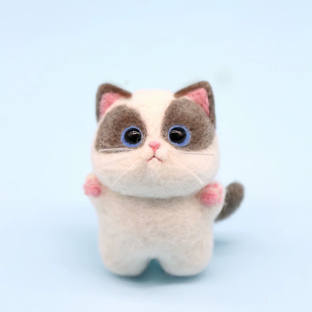 Cute Needle Felting Kit for Beginners - DIY Wool Cat Craft Set - Image 3