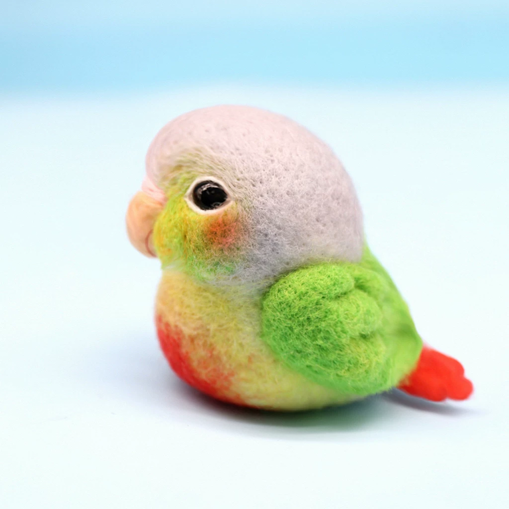 DIY Needle Felting Miniature Parrot & Lovebird Wool Craft Kit - Image 4