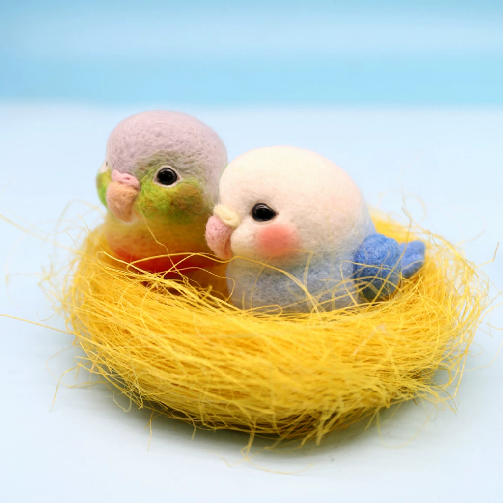 DIY Needle Felting Miniature Parrot & Lovebird Wool Craft Kit - Image 5